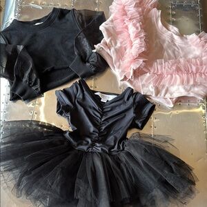 iloveplum Black and Pink Tutu Costume Set Girls 4Y NWOT